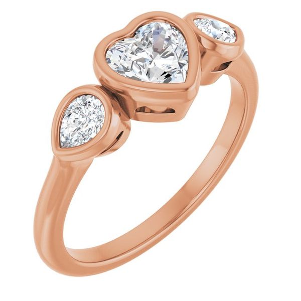 Bezel-Set Three-Stone Engagement Ring