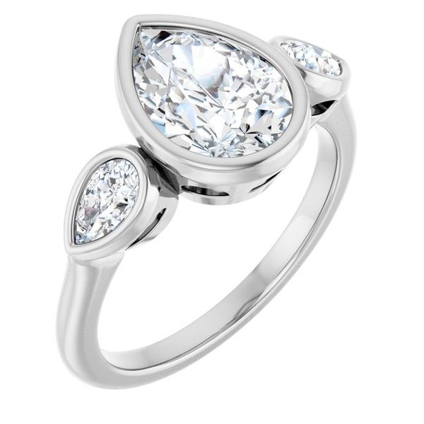 Bezel-Set Three-Stone Engagement Ring