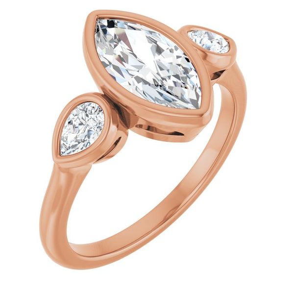 Bezel-Set Three-Stone Engagement Ring