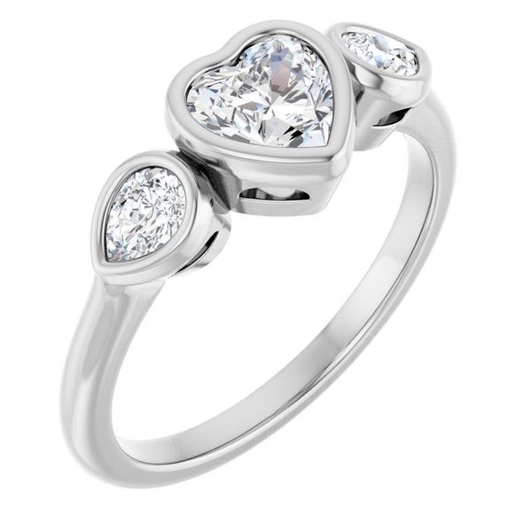Bezel-Set Three-Stone Engagement Ring