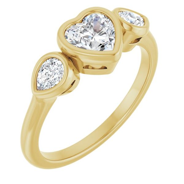 Bezel-Set Three-Stone Engagement Ring