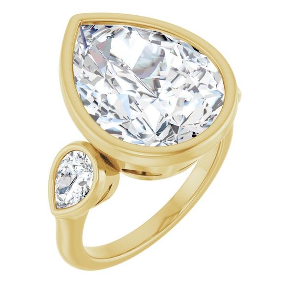 Bezel-Set Three-Stone Engagement Ring