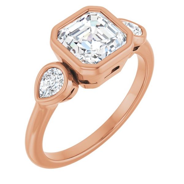Bezel-Set Three-Stone Engagement Ring