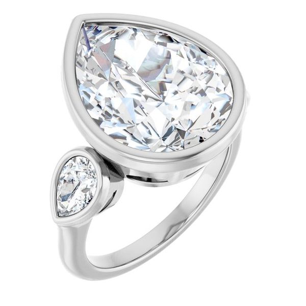 Bezel-Set Three-Stone Engagement Ring