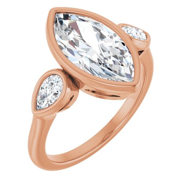 Bezel-Set Three-Stone Engagement Ring