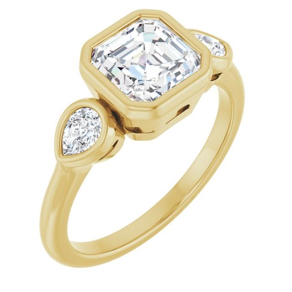 Bezel-Set Three-Stone Engagement Ring