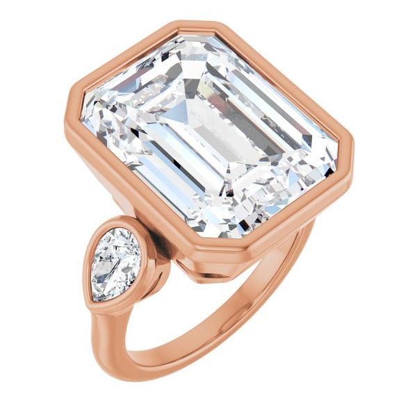 Bezel-Set Three-Stone Engagement Ring