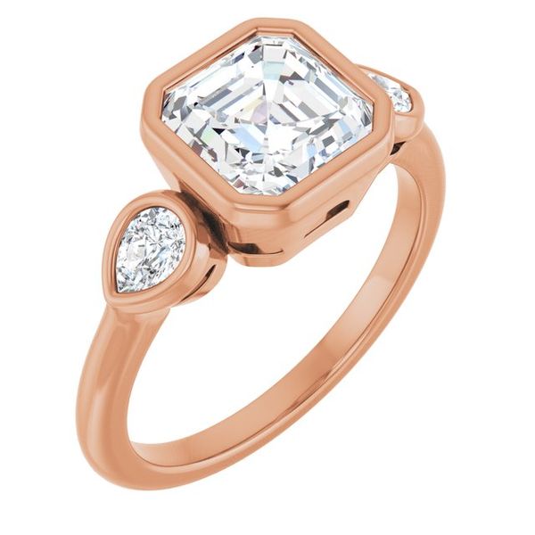 Bezel-Set Three-Stone Engagement Ring