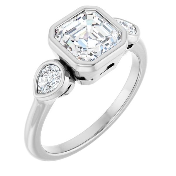 Bezel-Set Three-Stone Engagement Ring