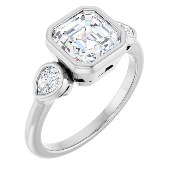 Bezel-Set Three-Stone Engagement Ring