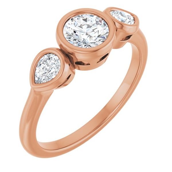 Bezel-Set Three-Stone Engagement Ring
