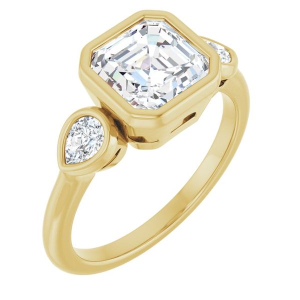 Bezel-Set Three-Stone Engagement Ring