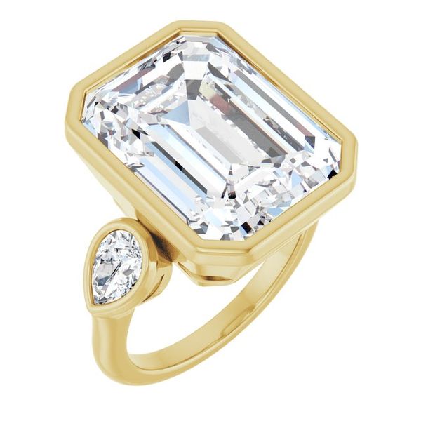 Bezel-Set Three-Stone Engagement Ring
