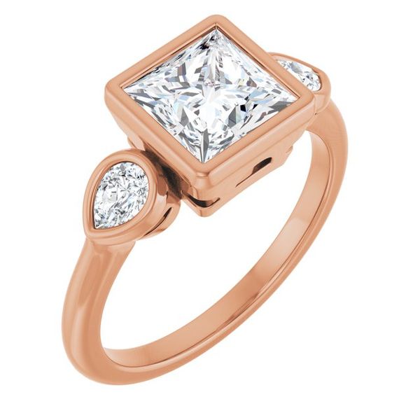 Bezel-Set Three-Stone Engagement Ring