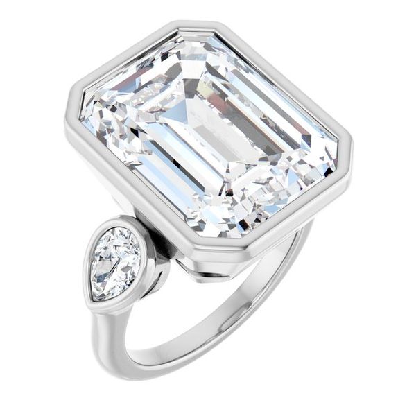Bezel-Set Three-Stone Engagement Ring