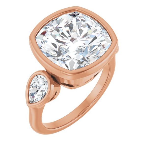 Bezel-Set Three-Stone Engagement Ring