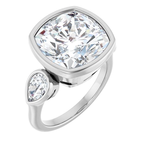 Bezel-Set Three-Stone Engagement Ring