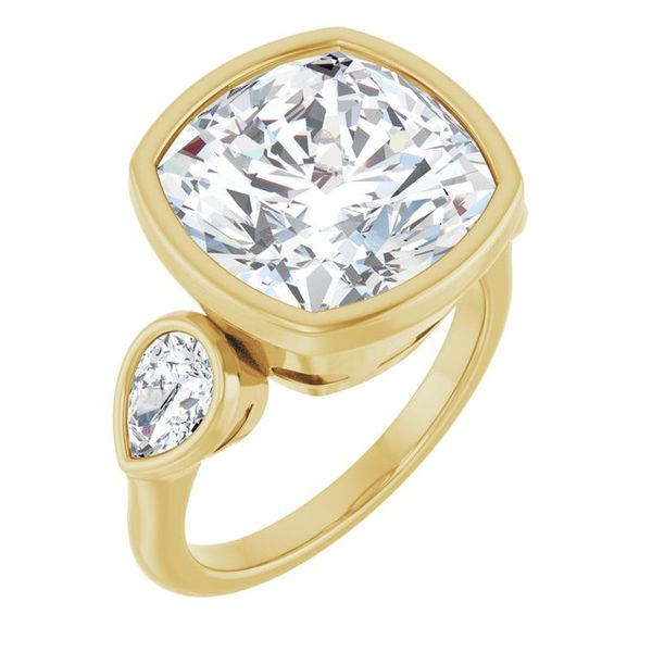 Bezel-Set Three-Stone Engagement Ring