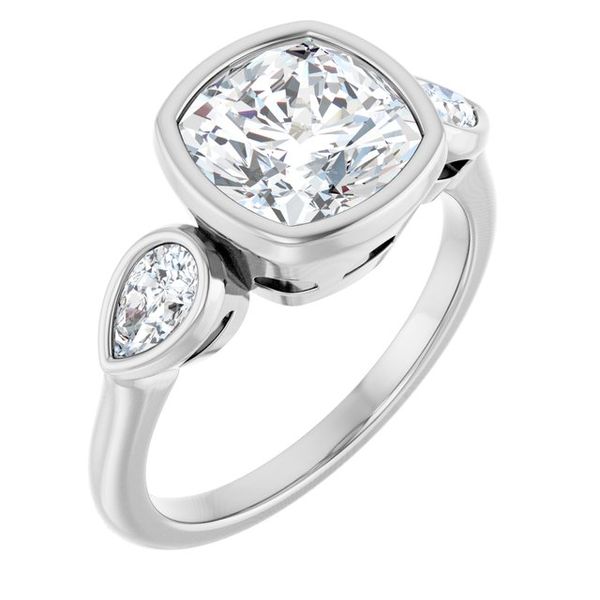Bezel-Set Three-Stone Engagement Ring
