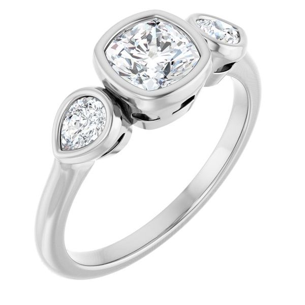 Bezel-Set Three-Stone Engagement Ring