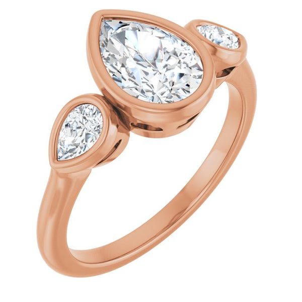 Bezel-Set Three-Stone Engagement Ring