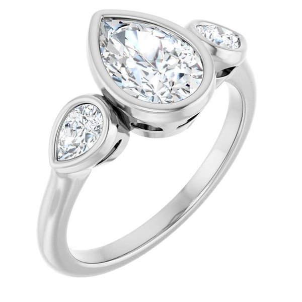 Bezel-Set Three-Stone Engagement Ring