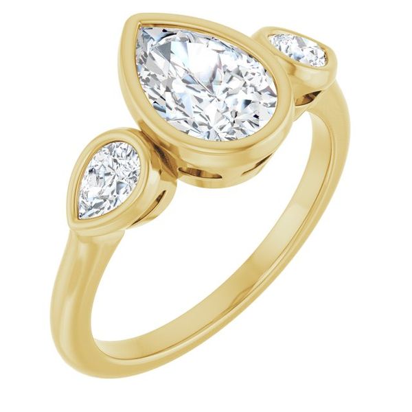 Bezel-Set Three-Stone Engagement Ring
