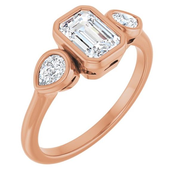 Bezel-Set Three-Stone Engagement Ring