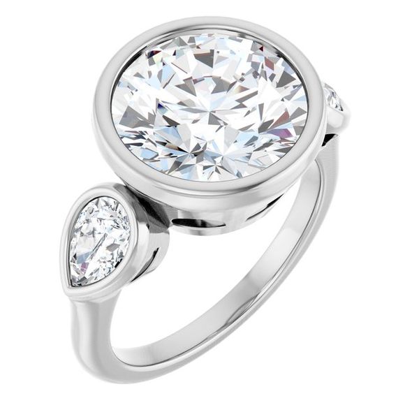 Bezel-Set Three-Stone Engagement Ring