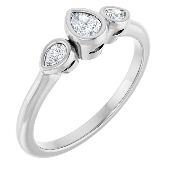 Bezel-Set Three-Stone Engagement Ring