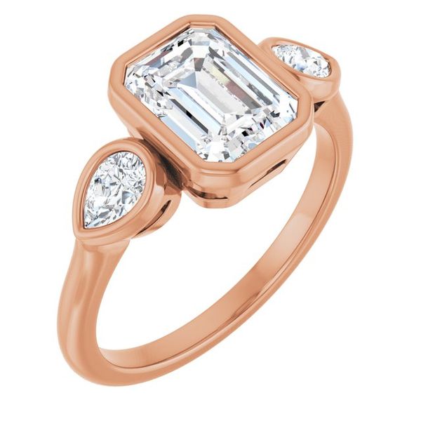 Bezel-Set Three-Stone Engagement Ring