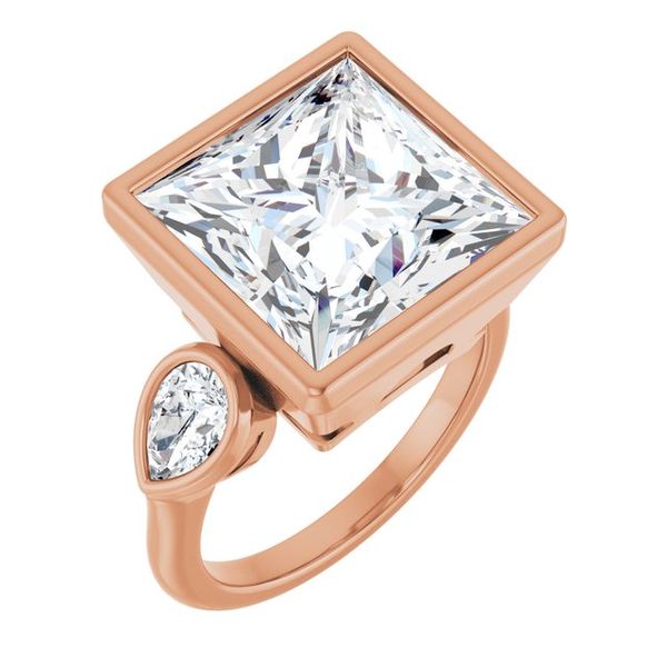 Bezel-Set Three-Stone Engagement Ring