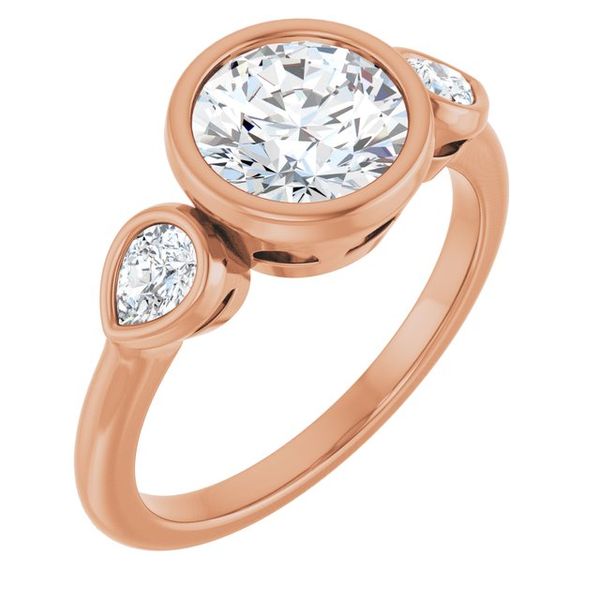 Bezel-Set Three-Stone Engagement Ring