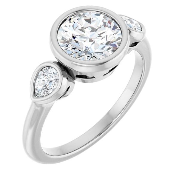 Bezel-Set Three-Stone Engagement Ring