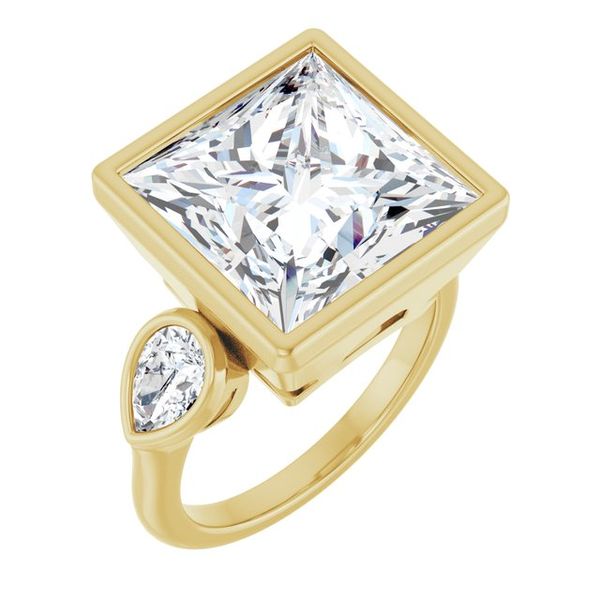 Bezel-Set Three-Stone Engagement Ring