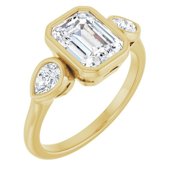 Bezel-Set Three-Stone Engagement Ring