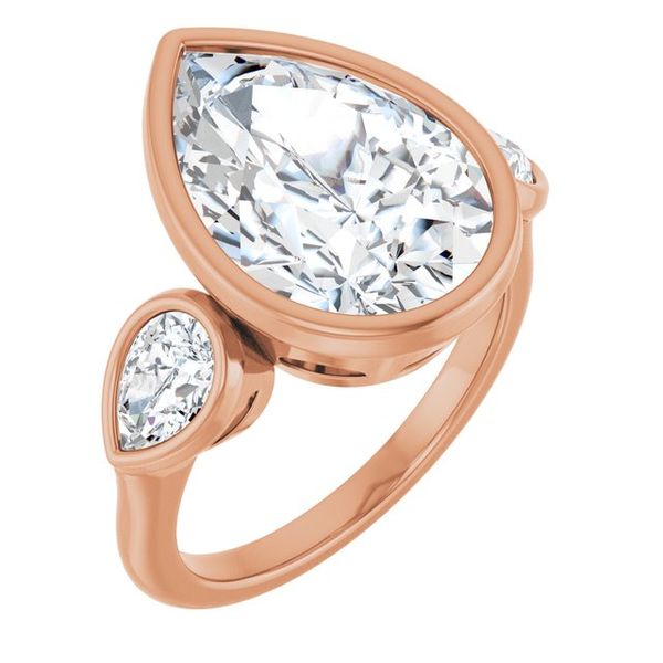 Bezel-Set Three-Stone Engagement Ring