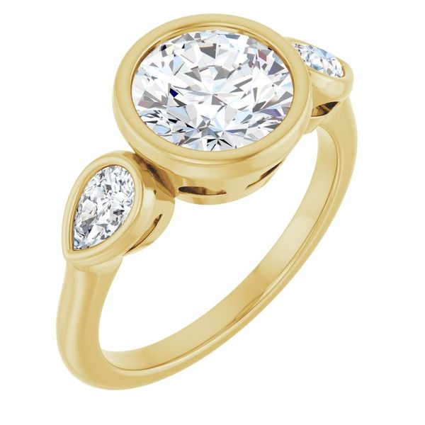 Bezel-Set Three-Stone Engagement Ring