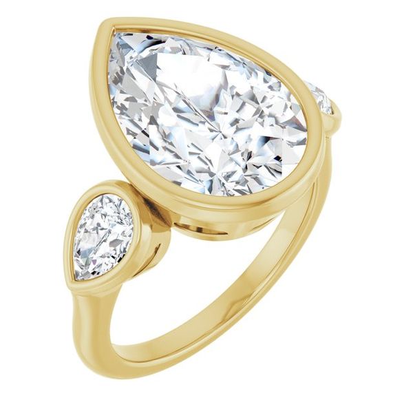 Bezel-Set Three-Stone Engagement Ring