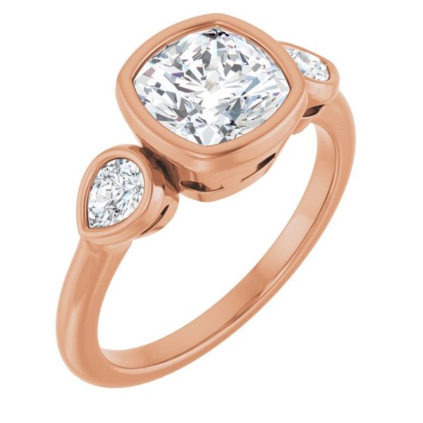 Bezel-Set Three-Stone Engagement Ring