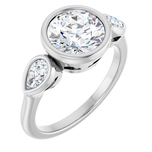 Bezel-Set Three-Stone Engagement Ring