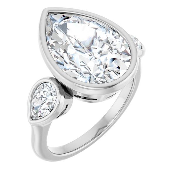 Bezel-Set Three-Stone Engagement Ring