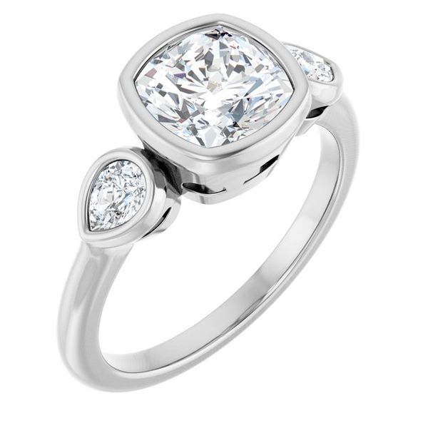 Bezel-Set Three-Stone Engagement Ring
