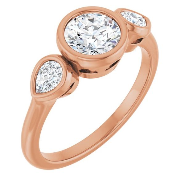 Bezel-Set Three-Stone Engagement Ring