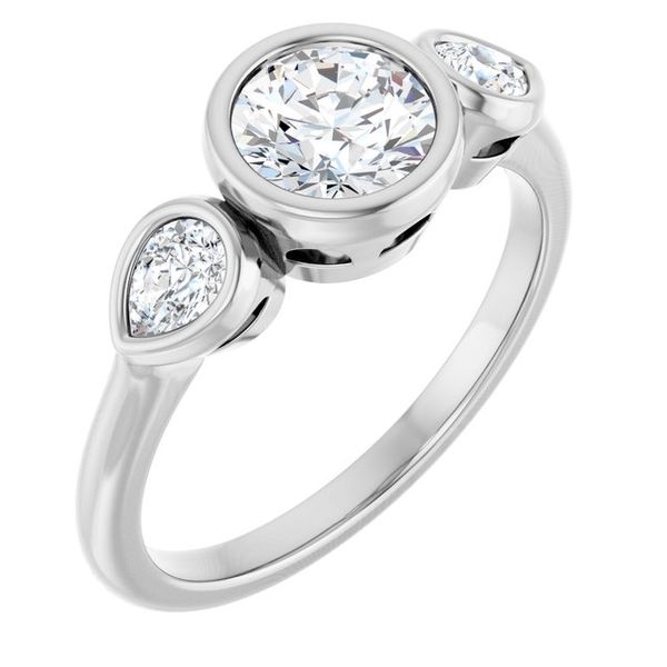Bezel-Set Three-Stone Engagement Ring
