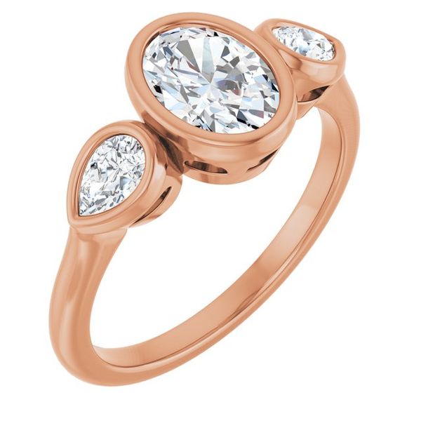 Bezel-Set Three-Stone Engagement Ring