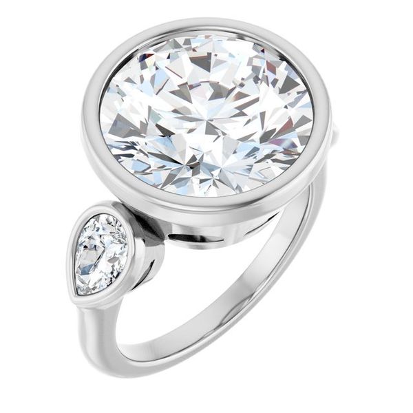 Bezel-Set Three-Stone Engagement Ring