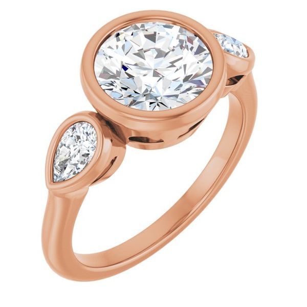 Bezel-Set Three-Stone Engagement Ring