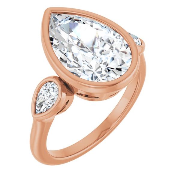 Bezel-Set Three-Stone Engagement Ring