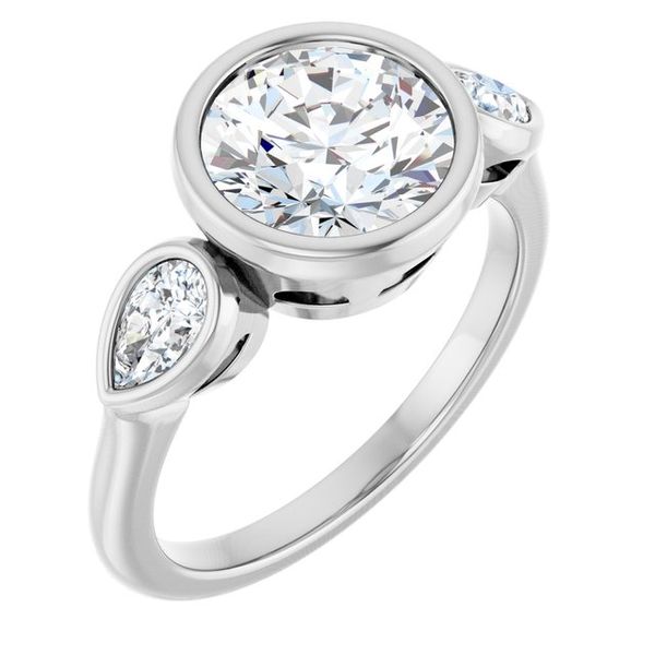 Bezel-Set Three-Stone Engagement Ring